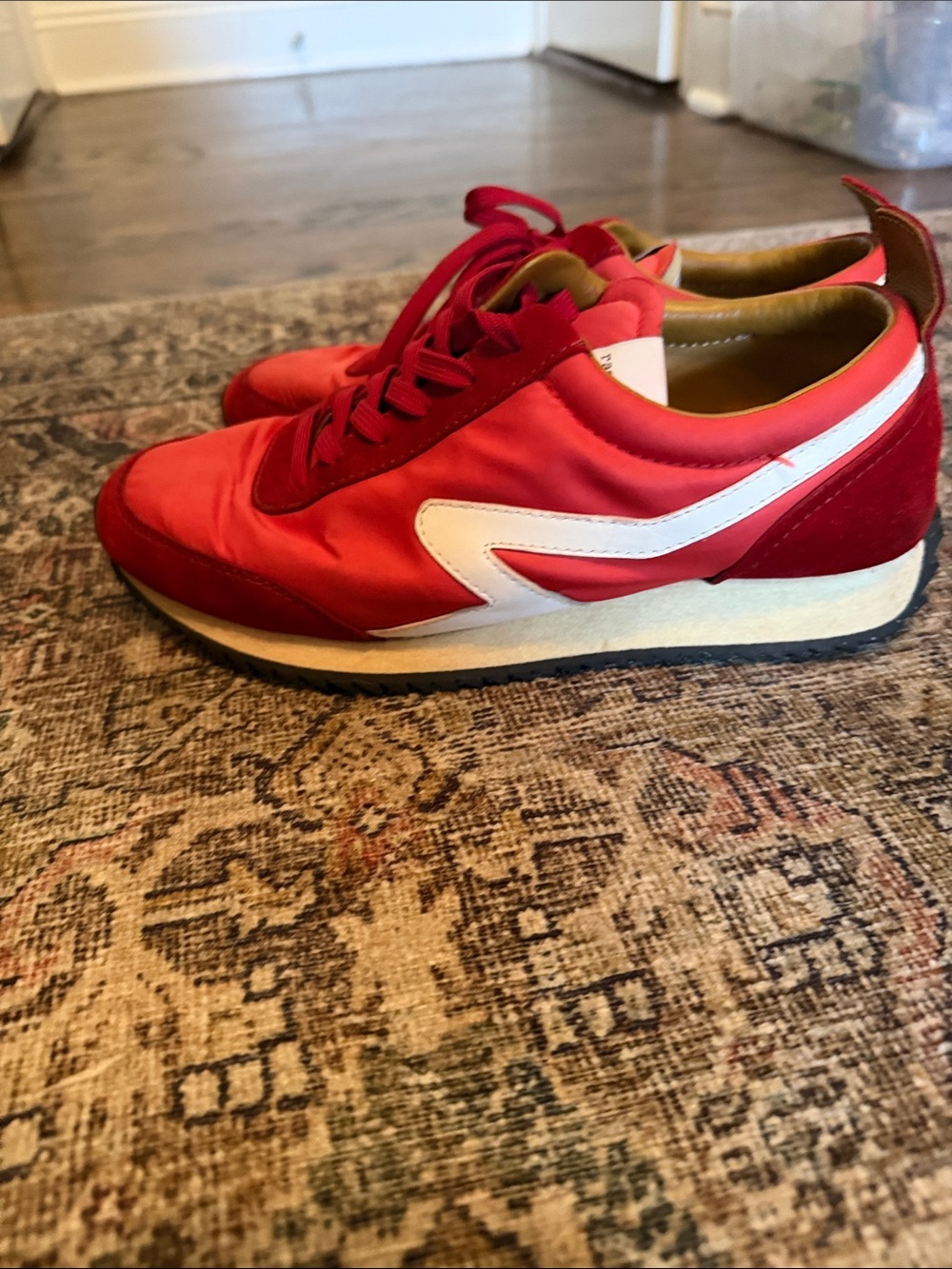 rag & bone Red Athletic Sneakers with White Accent
